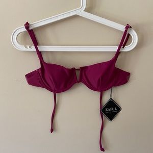 NWT Zaful Underwire Bikini Top Maroon/Burgundy